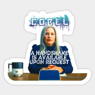 Severance series Patricia Arquette as Harmony Cobel Mrs. Selvig fan works let me out graphic design by ironpalette Sticker